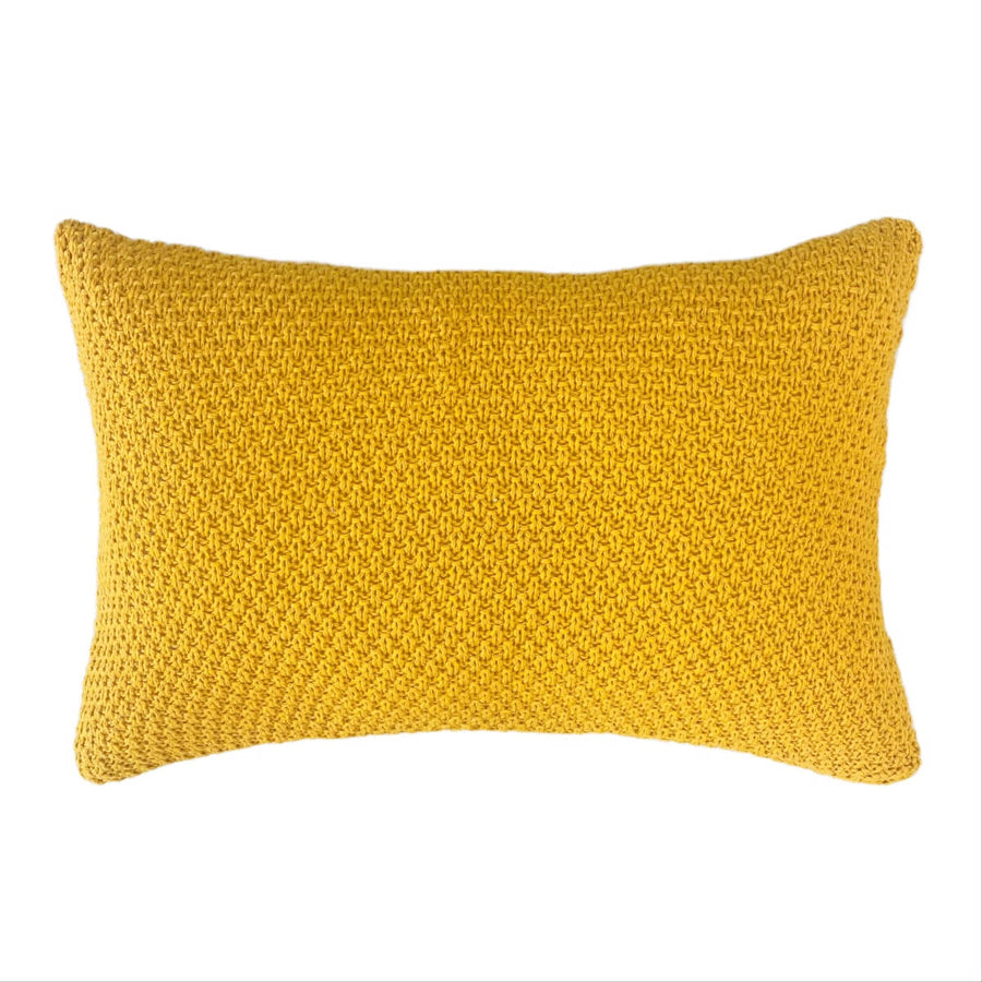 Almofada de tricot amarelo