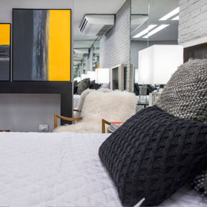 CAPA DE ALMOFADA TRICOT PLUS LOSANGOS PRETO 50X50