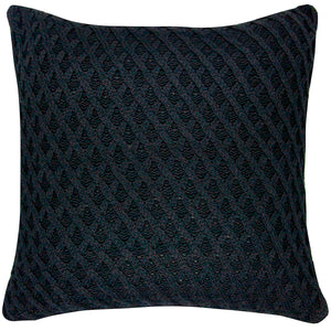 CAPA DE ALMOFADA TRICOT PLUS LOSANGOS PRETO 50X50