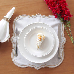 JOGO AMERICANO DE LINHO E ALGODÃO SEVILHA BEGE 40X40 CM