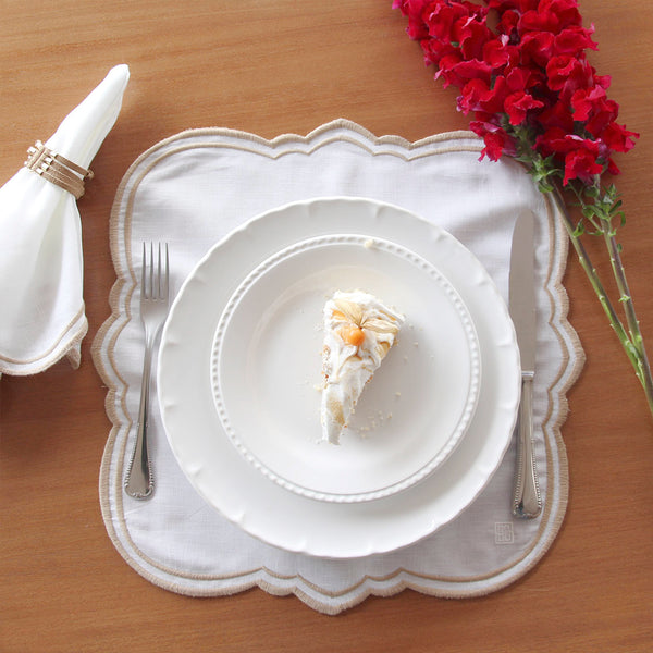 JOGO AMERICANO DE LINHO E ALGODÃO SEVILHA BEGE 40X40 CM