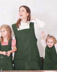 avental infantil verde mae e filha