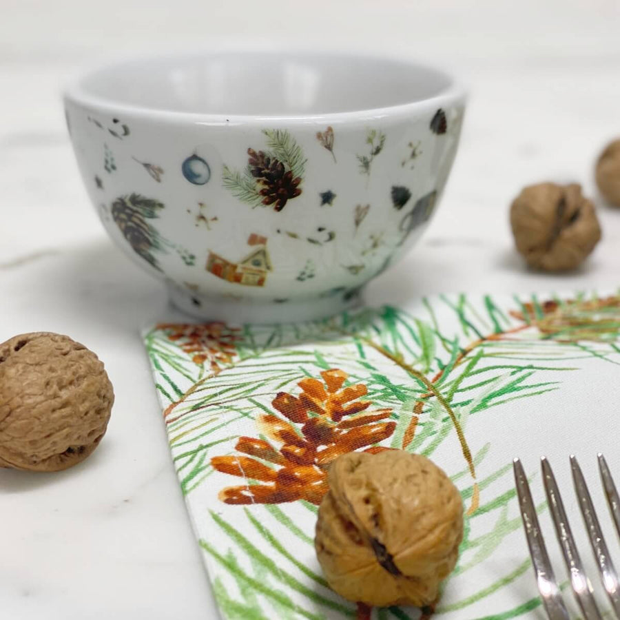 BOWL DE PORCELANA PINHA 14 X 7(H) CM