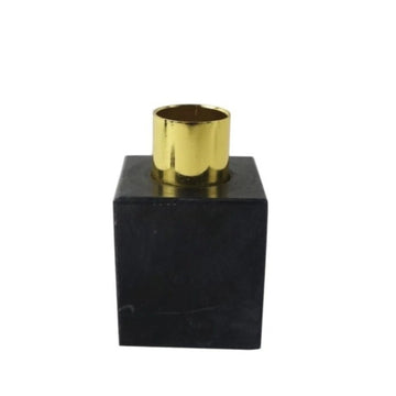 CASTIÇAL DE MÁRMORE BLOCK PRETO 4,5 X 4,5 X 4,5(H) CM