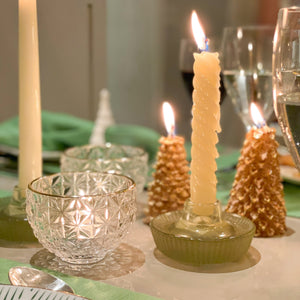 VELAS PARA CASTIÇAL TWIST BOLD MARFIM 18 CM - 02 UNIDADES