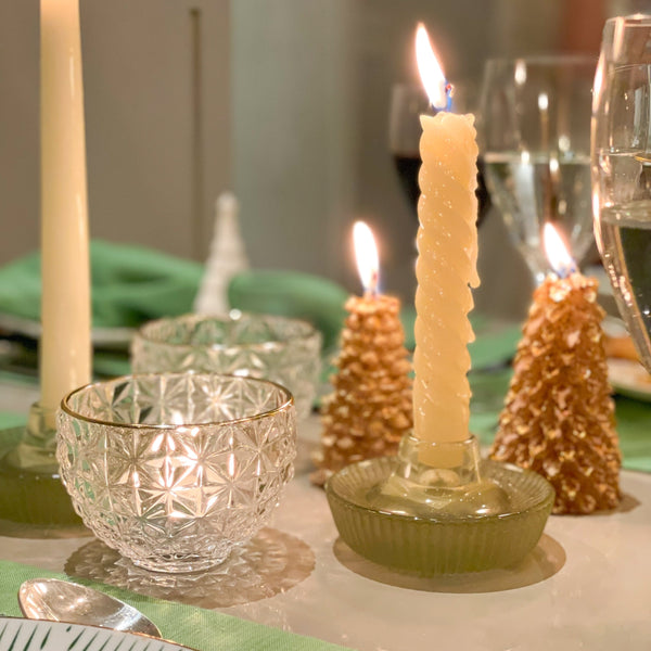 VELAS PARA CASTIÇAL TWIST BOLD MARFIM 18 CM - 02 UNIDADES