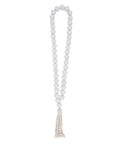 COLAR DE MESA MADEIRA TASSEL BRANCO 67CM