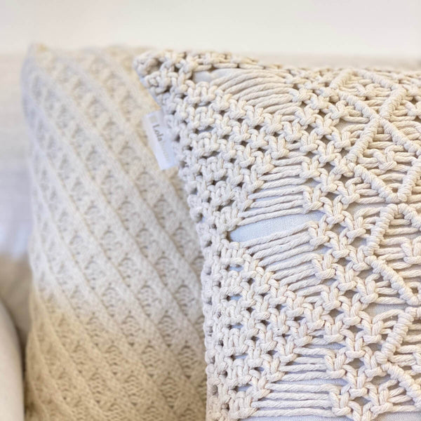 Almofada macrame detalhes