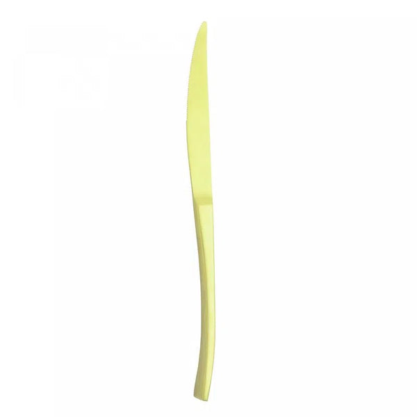 SET 6 FACAS PARA SOBREMESA AÇO INOX MODERN DOURADO