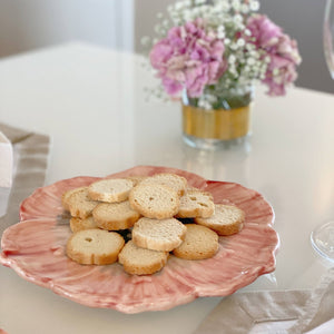 PRATO DE CERÂMICA GRANDE GARDEN ROSA 36,5 CM