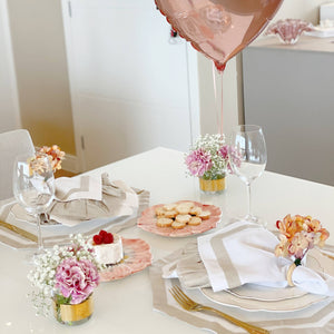 PRATO DE CERÂMICA GRANDE GARDEN ROSA 36,5 CM