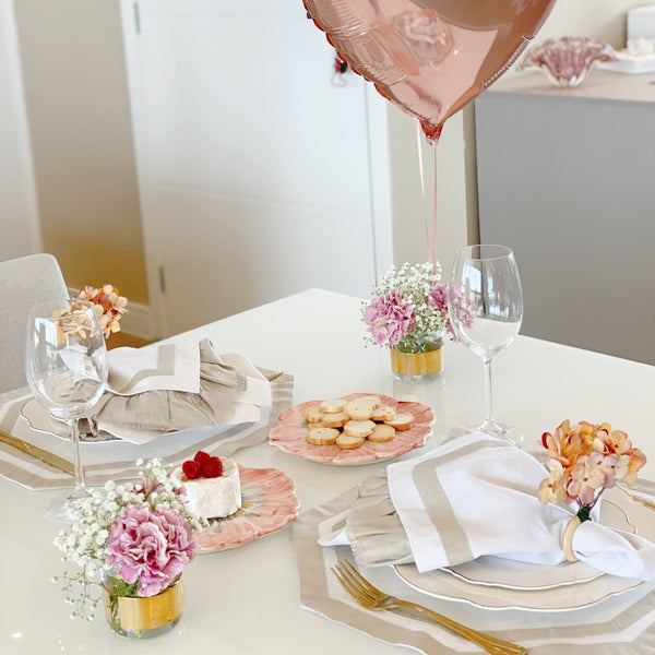 PRATO DE CERÂMICA GRANDE GARDEN ROSA 36,5 CM