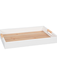 BANDEJA DE MADEIRA COM RATTAN G 32 X 45 X 5(H) CM