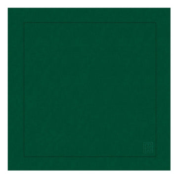 GUARDANAPO VISCO LINHO BARRA LARGA PREMIUM VERDE ESCURO 55X55 CM