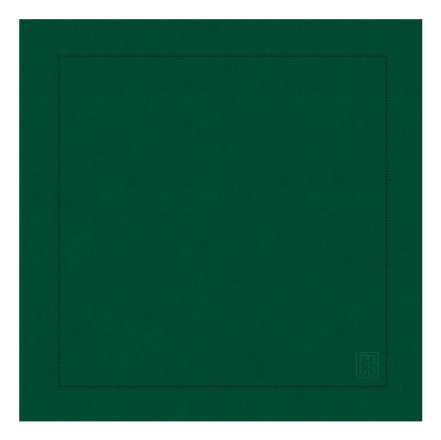 GUARDANAPO VISCO LINHO BARRA LARGA PREMIUM VERDE ESCURO 55X55 CM