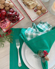 guardanapo vichy verde mesa de natal