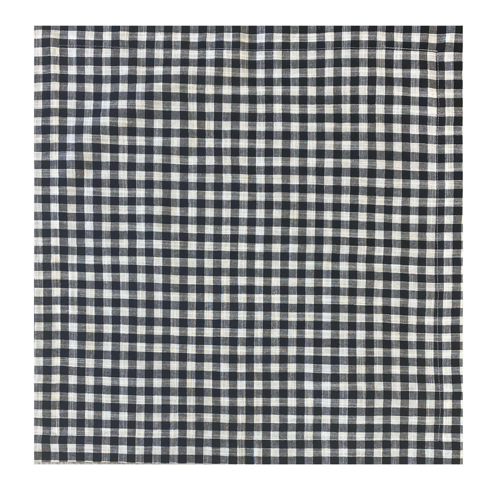 CAMINHO DE MESA VICHY DE ALGODÃO PRETO 160X45CM