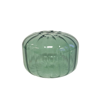 VASO DE VIDRO VERDE FURINHOS BAIXO 12 X 8 (h) CM