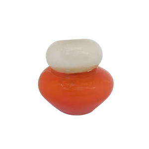 BOMBONIERE BUBBLE DE VIDRO SOPRADO À MÃO LARANJA