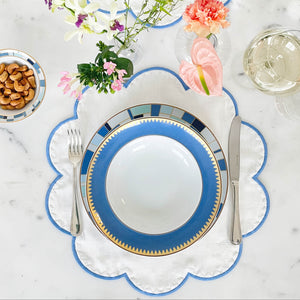 JOGO AMERICANO DE LINHO PURO DECO REDONDO BRANCO 43 CM