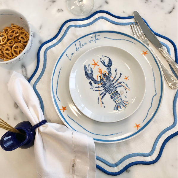 PORTA GUARDANAPO DE CERAMICA JARRINHA AZUL MARINHO