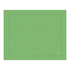 JOGO AMERICANO LINHO PURO BARRA LARGA PREMIUM VERDE FOLHA 50X39  CM