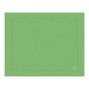 JOGO AMERICANO LINHO PURO BARRA LARGA PREMIUM VERDE FOLHA 50X39  CM
