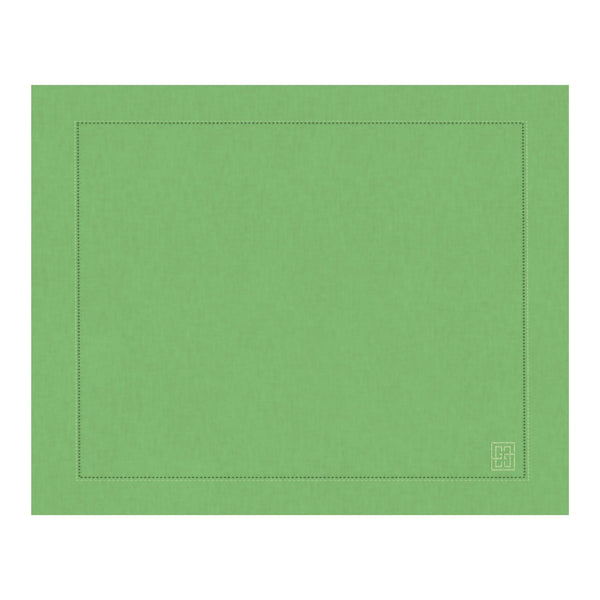 JOGO AMERICANO LINHO PURO BARRA LARGA PREMIUM VERDE FOLHA 50X39  CM