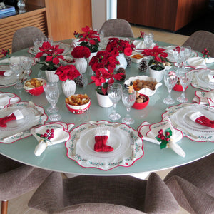 GUARDANAPO DE LINHO PURO NATAL AZEVINHO 50X50CM