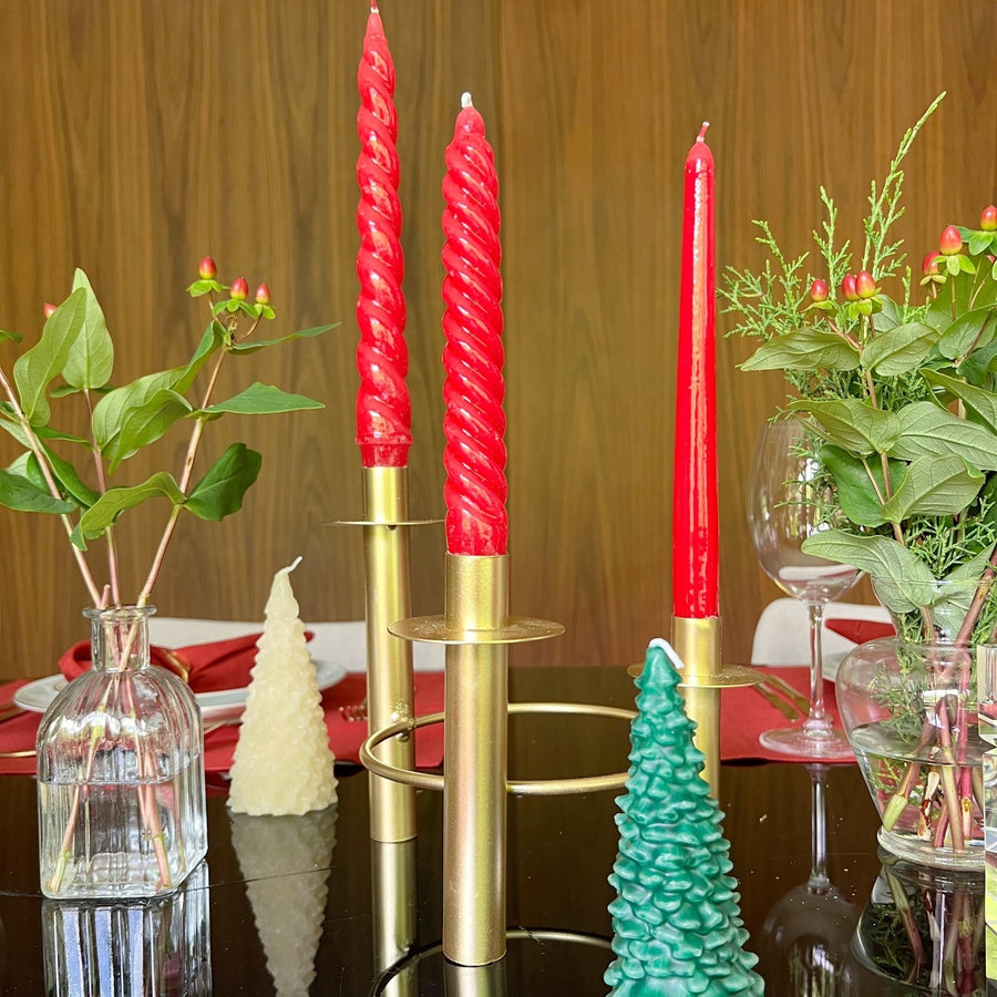 VELAS PARA CASTIÇAL NUVEM VERMELHO 26CM - 02 UNIDADES