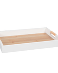 BANDEJA DE MADEIRA COM RATTAN M 28 X 40 X 5(H) CM