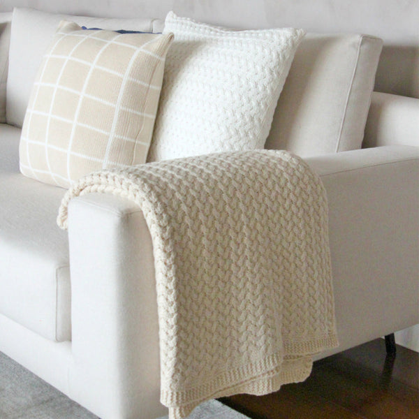 MANTA TRICOT PLUS CESTARIA OFF WHITE 130X180 CM