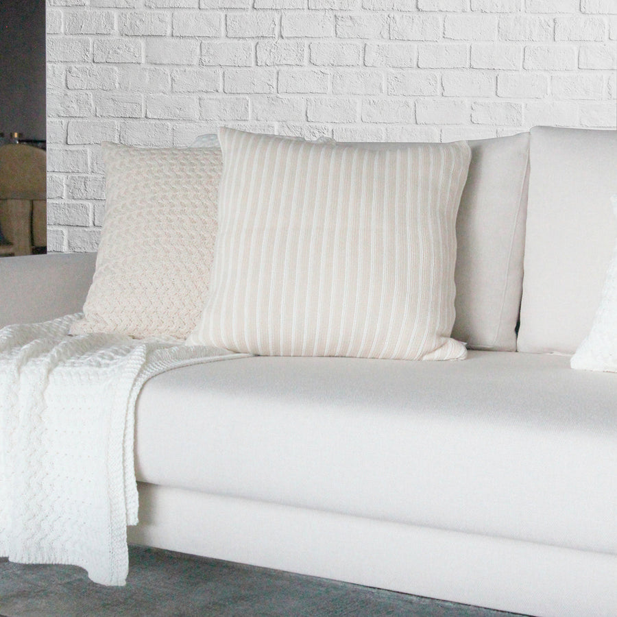 mantas de trico offwhite para sofa