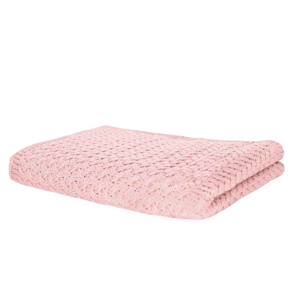 MANTA TRICOT PLUS CESTARIA ROSA 130X180 CM