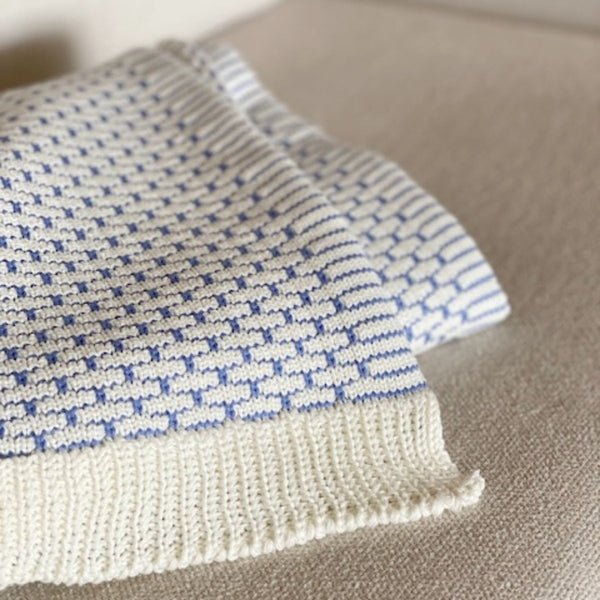 MANTA TRICOT PLUS TIJOLINHO AZUL 130X180 CM