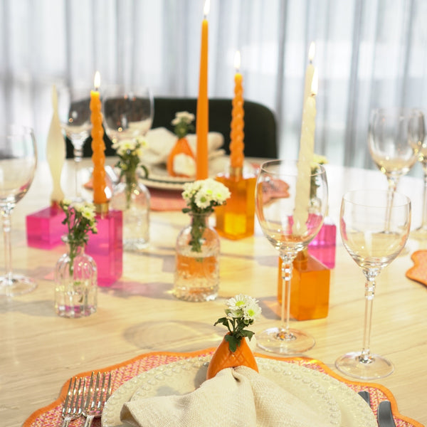 PORTA GUARDANAPO DE CERÂMICA VASINHO LARANJA