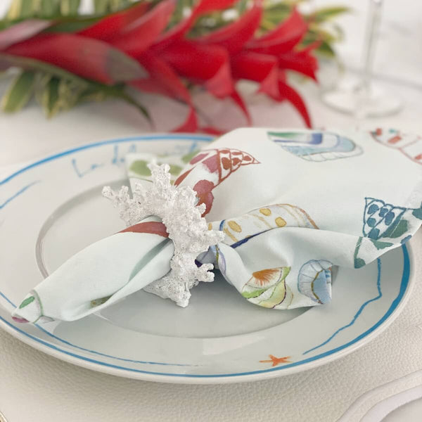 PORTA GUARDANAPO CORAL BRANCO