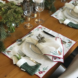 PORTA TALHERES DE NATAL BOTINHA TRICOT VERDE