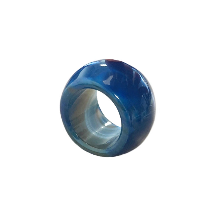 PORTA GUARDANAPO ÁGATA NATURAL ARGOLA AZUL 5 x 4 (h) CM