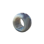 PORTA GUARDANAPO ÁGATA NATURAL ARGOLA CINZA 5 x 4(h) CM