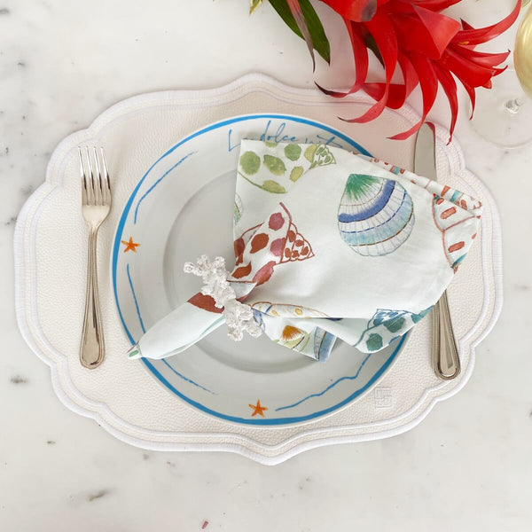 PORTA GUARDANAPO CORAL BRANCO