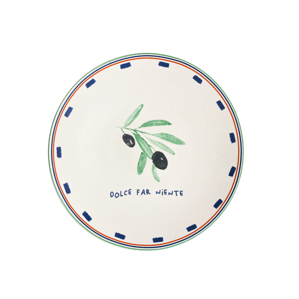 PRATO DE SOBREMESA CERÂMICA TOSCANA 22 CM