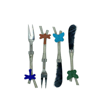 SET DE TALHERES PARA APERITIVO BORBOLETAS 4 PEÇAS