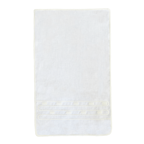 TOALHA DE LAVABO LINHO PURO GEOMETRIC 30 X 50 CM