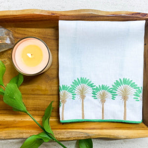 TOALHA DE LAVABO LINHO PURO PALMEIRA 30 X 50 CM