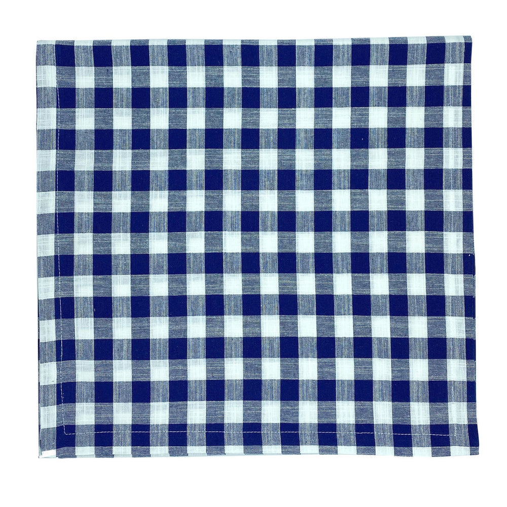 CAMINHO DE MESA VICHY DE ALGODÃO AZUL 160X43 CM