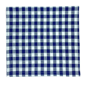 CAMINHO DE MESA VICHY DE ALGODÃO AZUL 160X43 CM