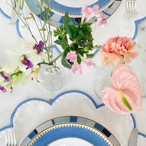 JOGO AMERICANO DE LINHO PURO DECO REDONDO BRANCO 43 CM