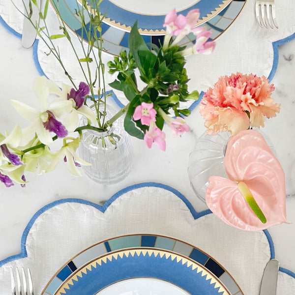 JOGO AMERICANO DE LINHO PURO DECO REDONDO BRANCO 43 CM