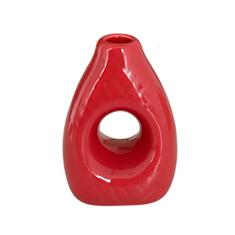 PORTA GUARDANAPO DE CERAMICA VASINHO VERMELHO